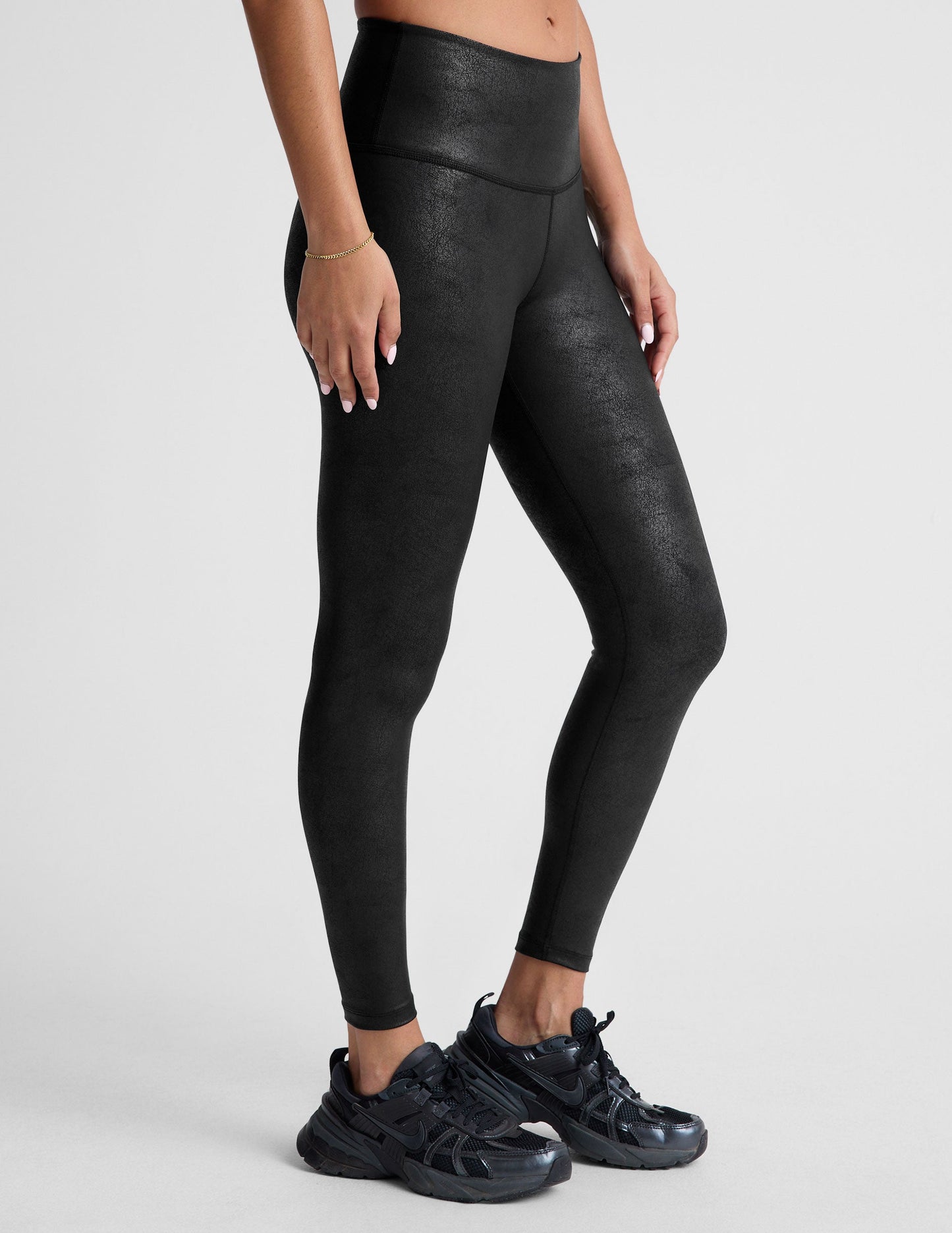 Leatherette High Waisted Midi Legging