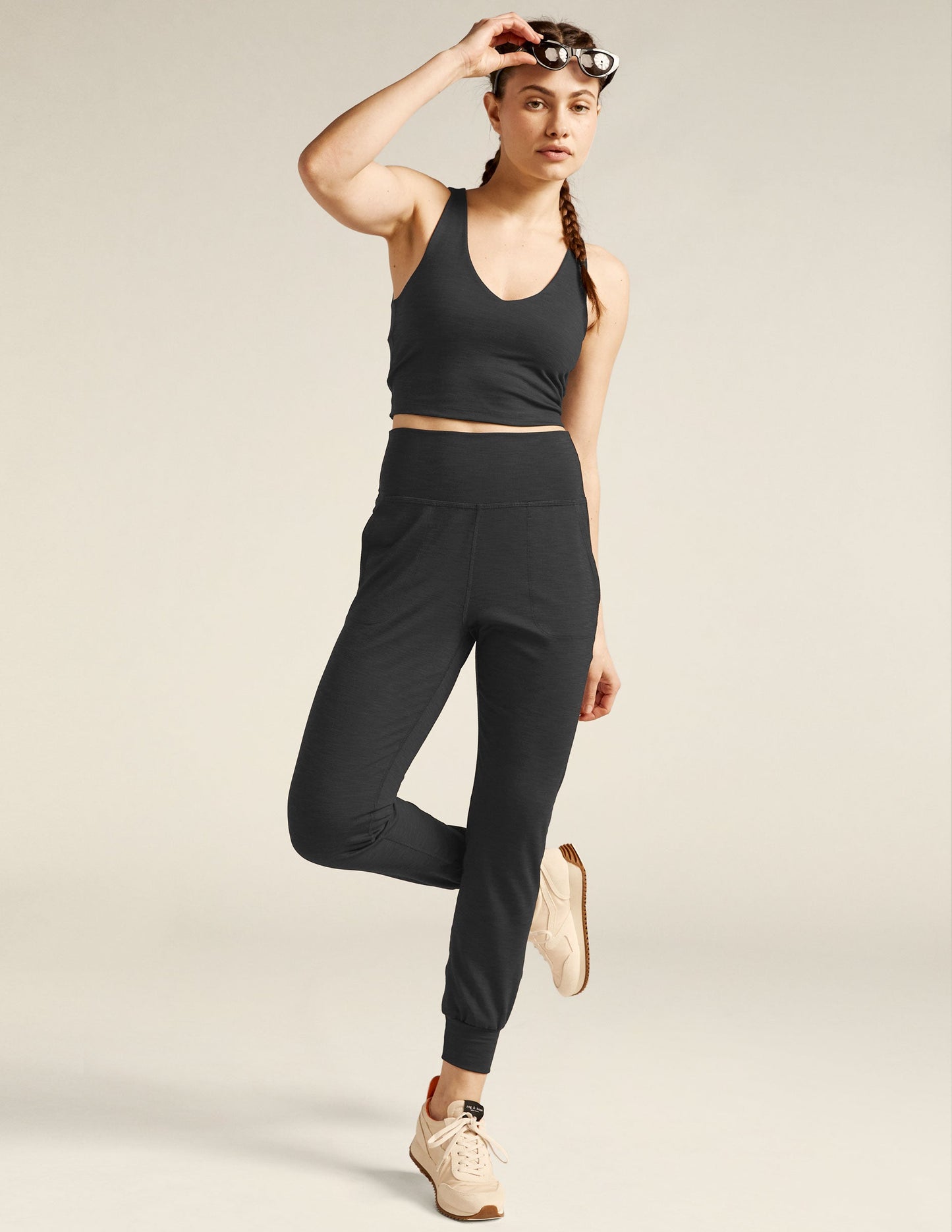 Heather Rib Midi Jogger